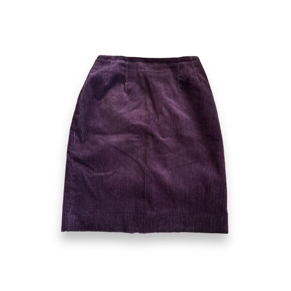 Vintage 90’s Tailored by Harlan Women’s Purple Corduroy A-Line Skirt sz 6 Preppy - Picture 2 of 4